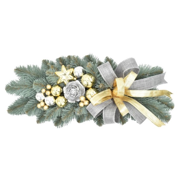 Rogal dekorowany srebrzysty 40 cm GOLDEN FROST