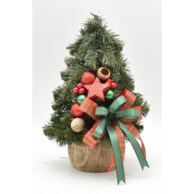 Choinka stożkowa dekorowana 30 cm GREEN RED - zdjęcie 1