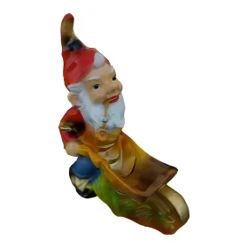 Figura dekoracyjna Krasnal z taczką H: 40cm z żywicy - zdjęcie 2
