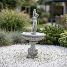Duża fontanna ogrodowa F44 H: 110 cm biały cement