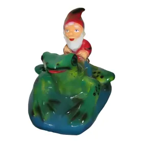 Figura dekoracyjna Krasnal na żabie H: 46cm z żywicy - zdjęcie 2