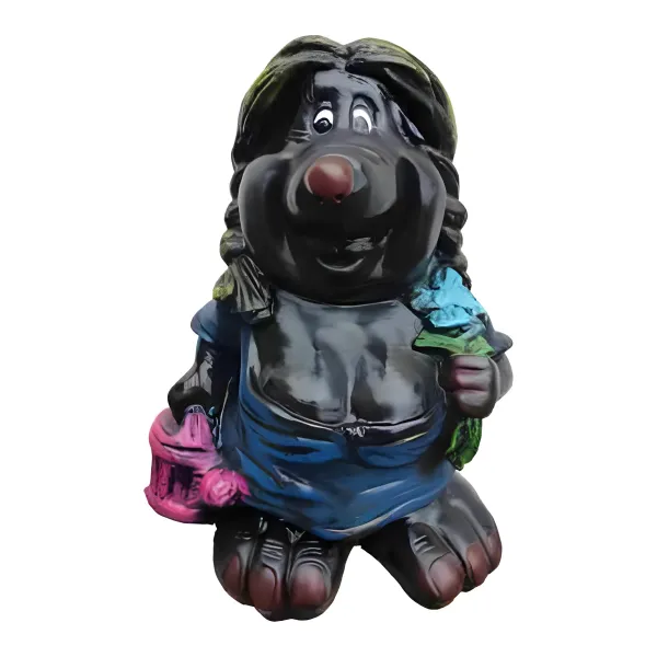 Figura dekoracyjna Kretka z kwiatami H: 33cm z żywicy