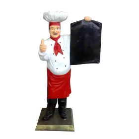 Figura dekoracyjna Kucharz z tablicą H: 140cm z żywicy - zdjęcie 2