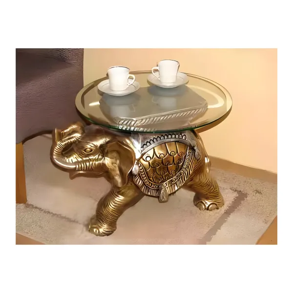 Figura dekoracyjna Stolik ze słoniem H: 45cm z żywicy