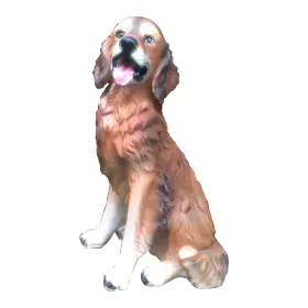 Figura dekoracyjna Pies golden retriever siedzący H: 55cm z żywicy - zdjęcie 2