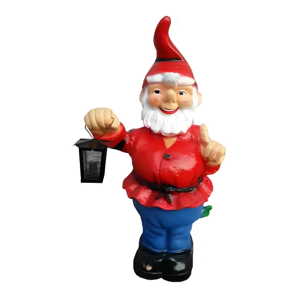 Figura dekoracyjna Krasnal z latarnią H: 90cm z żywicy