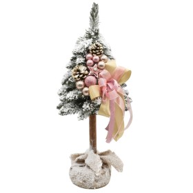 Choinka na kołeczku dekorowana ośnieżona 65 cm RÓŻ - zdjęcie 1
