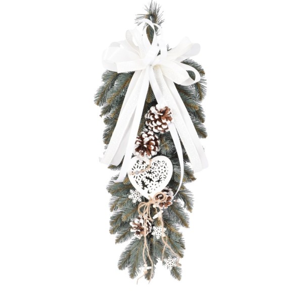 Zwis dekorowany srebrzysty 60 cm BIANCO