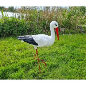 Figury ozdobne ogrodowe RODZINA 5 BOCIANÓW z bocianem lecącym do ogrodu - zdjęcie 8