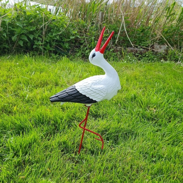 Figura ozdobna ogrodowa BOCIAN KLEKOT H: 57cm do ogrodu