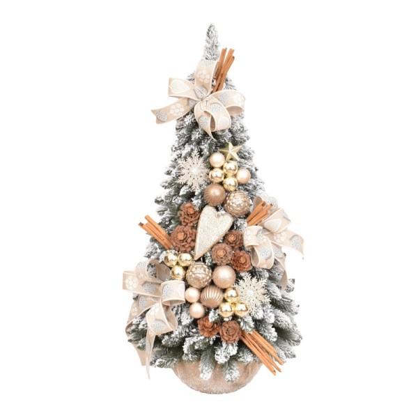 Stożek dekorowany ośnieżony 90 cm PROSECCO