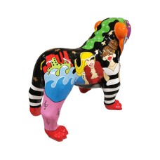 Figura Buldog Pop-Art Comic Street-Art multicolor wysoki połysk żywica H: 75cm