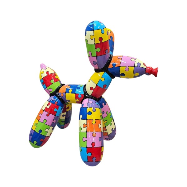 Figura Balloon Dog XL Pop-Art Puzzle Jigsaw Hard-edge wysoki połysk żywica H: 110cm