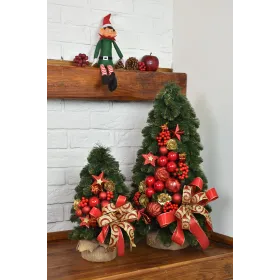 Choinka stożkowa dekorowana 60 cm RED - zdjęcie 4