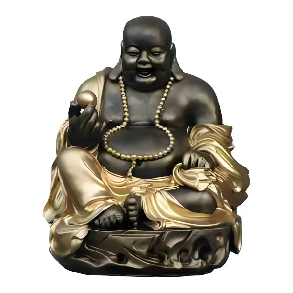 Figura dekoracyjna Śmiejący się Budda H: 31cm z żywicy