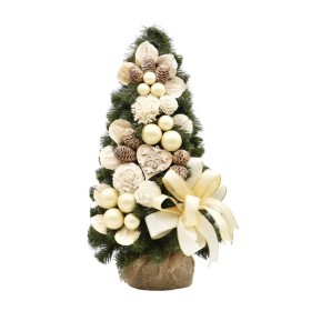 Choinka stożkowa dekorowana 50 cm ECRU - zdjęcie 1